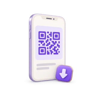 Illustration of a QR code for installing an eSIM